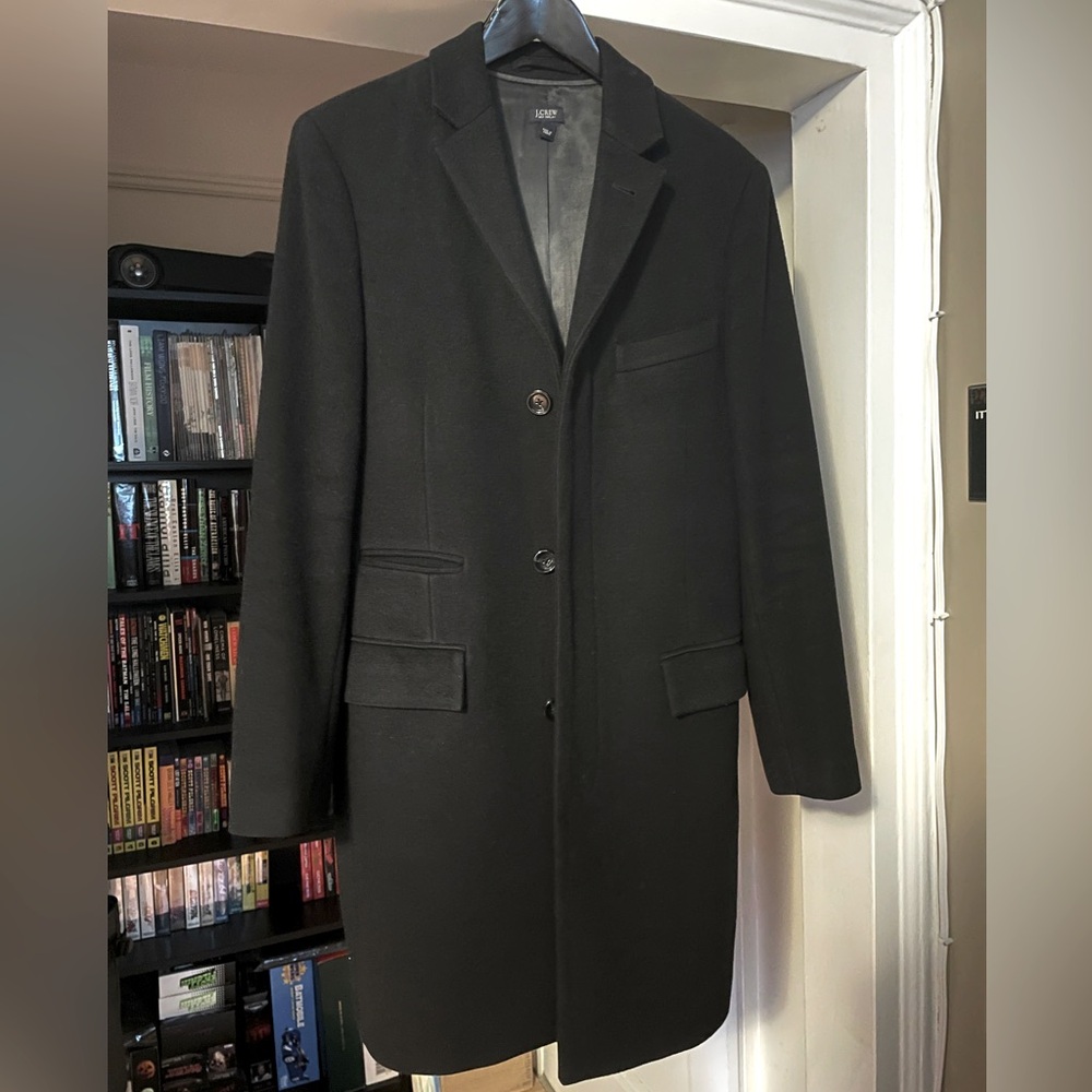J. Crew Men’s Mayfair Topcoat — Black